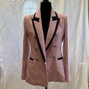 Elegant Pink Double-Breasted Women's Blazer
